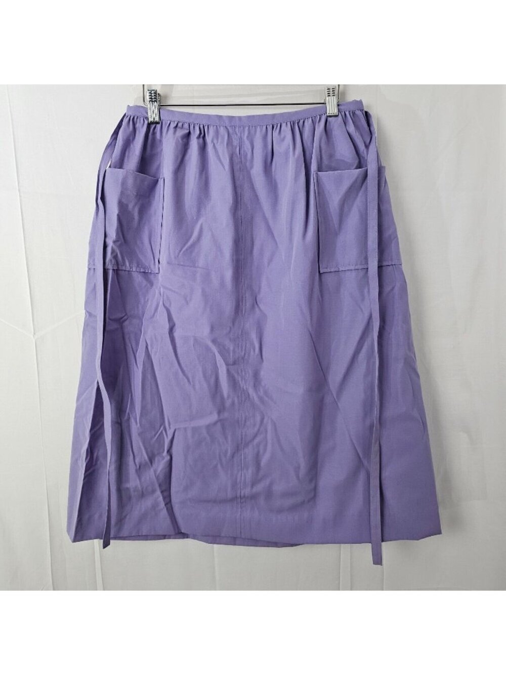 NWT Leon Levin Sportswear Skirt Womens 14 Purple Full Pockets Tie Vintage Wrap
